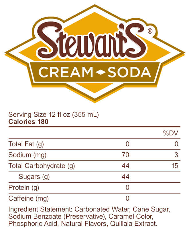 Stewart's Cream Soda Nutritional Info