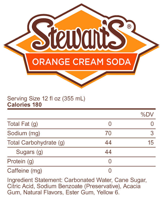 Stewart's Orange Cream Soda Nutritional Info